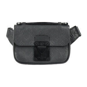 LOUIS VUITTON Shoulder Lock Sling Monogram Waist Taurillon Leather Noir Hardware